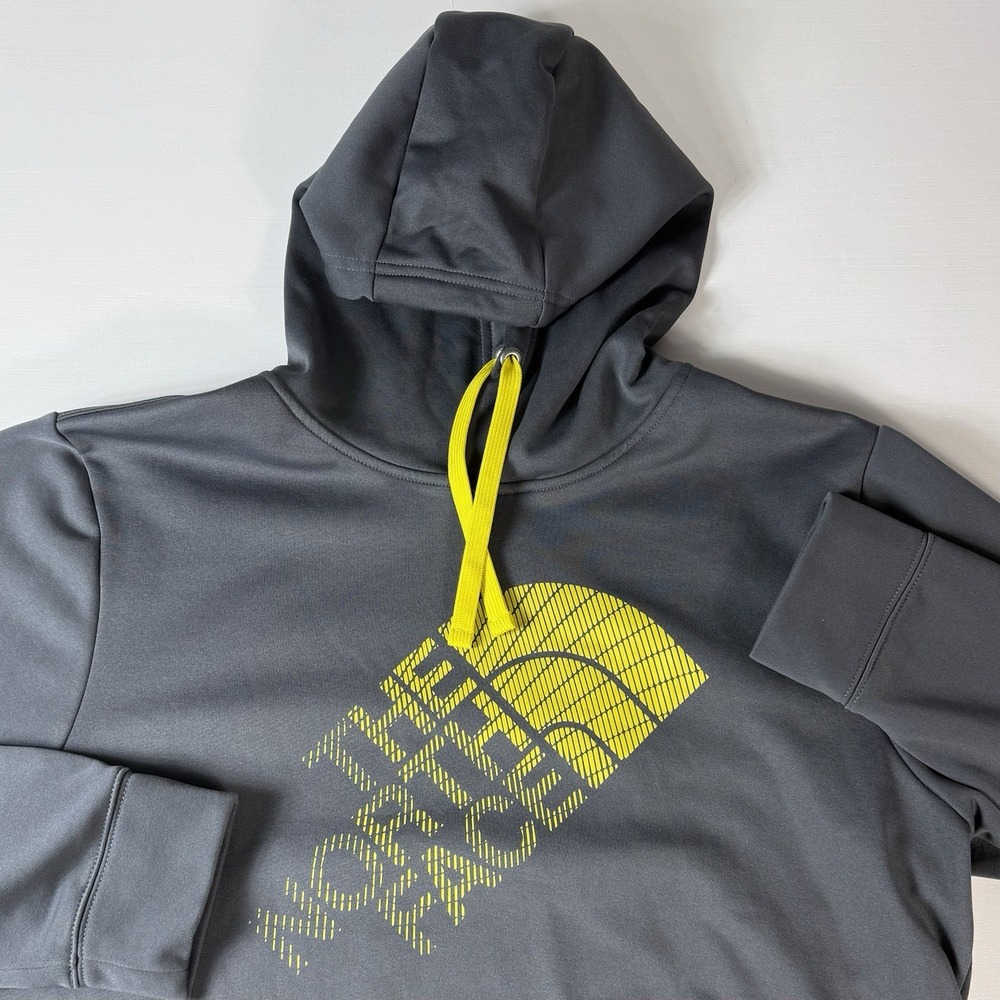 The North Face Hoodie Mens Large Pullover Sweatshirt Logo Polyester Gray